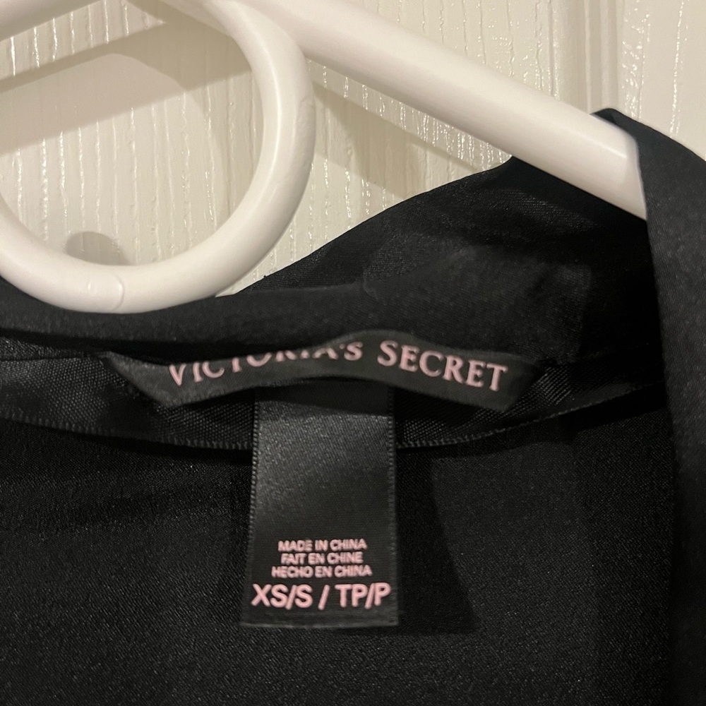 Victoria's Secret black satin robe
